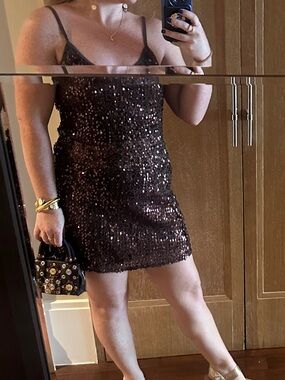 12th Tribe Solea Mocha Sequin Tank